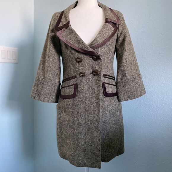 NWT BCBGeneration Wool Blend Double Breasted Coat Size S